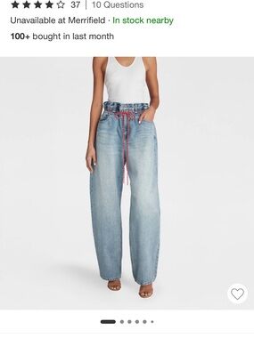 Target Light Blue Wide-Leg High-Rise Jeans with Red Drawcord